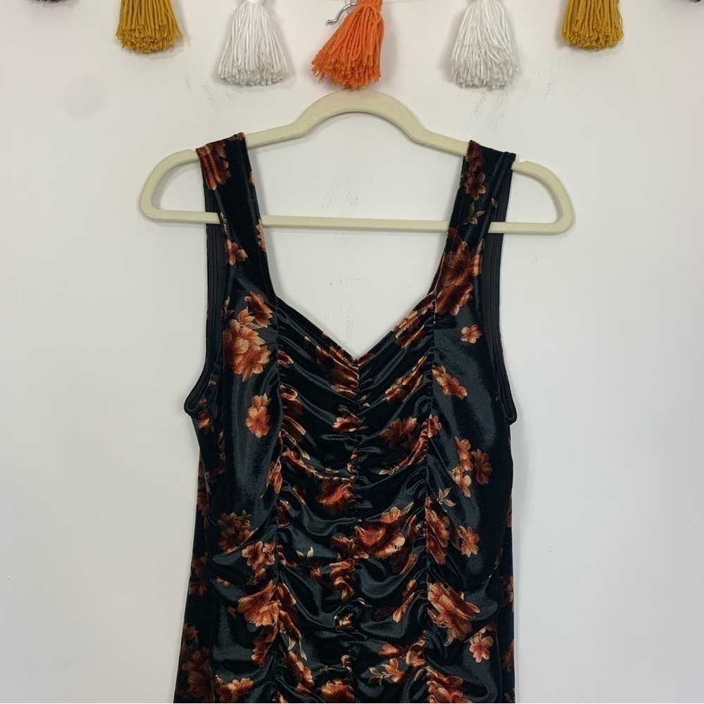 Free Press Velvet Ruched Mini Dress Size XL - Picture 4 of 10